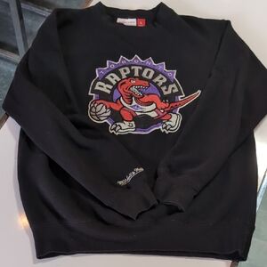 Mitchell & Ness Black and Purple Toronto Raptors Crewneck Sweater